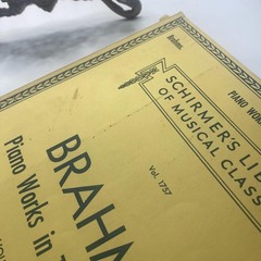 Vintage G Schirmer Brahms Piano Works Vol 1 Piano Score Yellow Vol 1757 USA