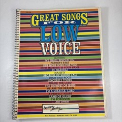 Great Songs for Low Voice Lexicon Music Songbook 1984 Christian Music