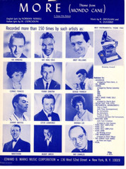 Sheet Music Vintage More Theme from Mondo Cane 1963 Multiple Artists Recorded #2