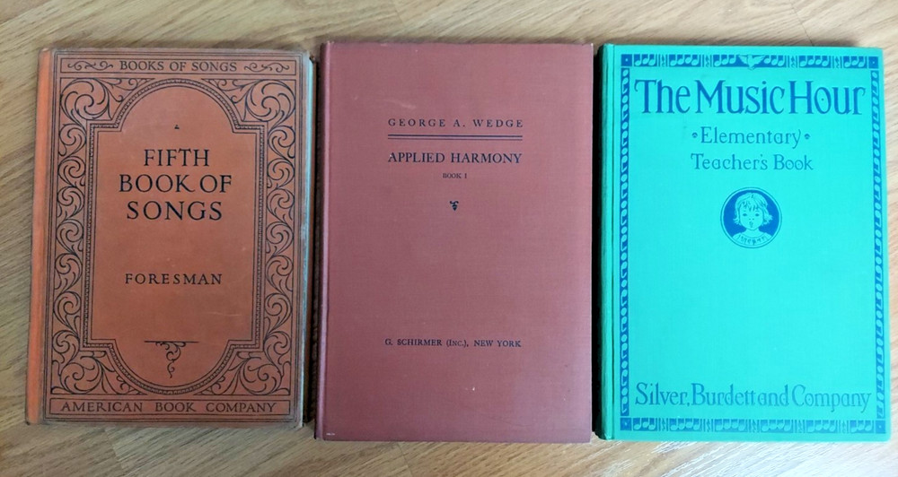 Vintage Books Lot Applied Harmony Fifth Book of Songs The Music Hour Elementary