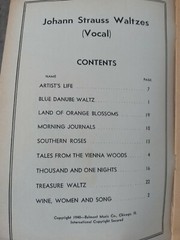 1940 Strauss Waltzes Vocal Belmont Music Company Chicago ILL 24pgs
