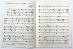 Vintage Sheet Music I&rsquo;d Like To Teach The World To Sing (in perfect Harmony)