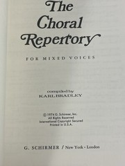 The Choral Repertory Vintage Choral Music Book Religious 1974