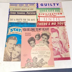 Vintage 1940s Sheet Music Mixed Lot of 50 Disney WWII Era Musicals Solos Rare