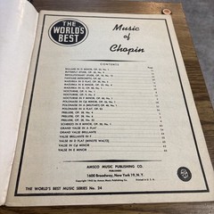 The World&rsquo;s Best Music of CHOPIN no 24 Amsco Music Piano Book 1943