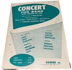 Concert For Band Music Through the Ages Philip Gordon Baritone Bourne Sheet