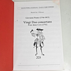 Giovanni Punto Vingt Duo Concertans 20 Duets Hans Pizka French Horn Music Score