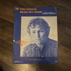 Original 1970 Gordon Lightfoot If You Could Read My Mind Vintage Sheet Music