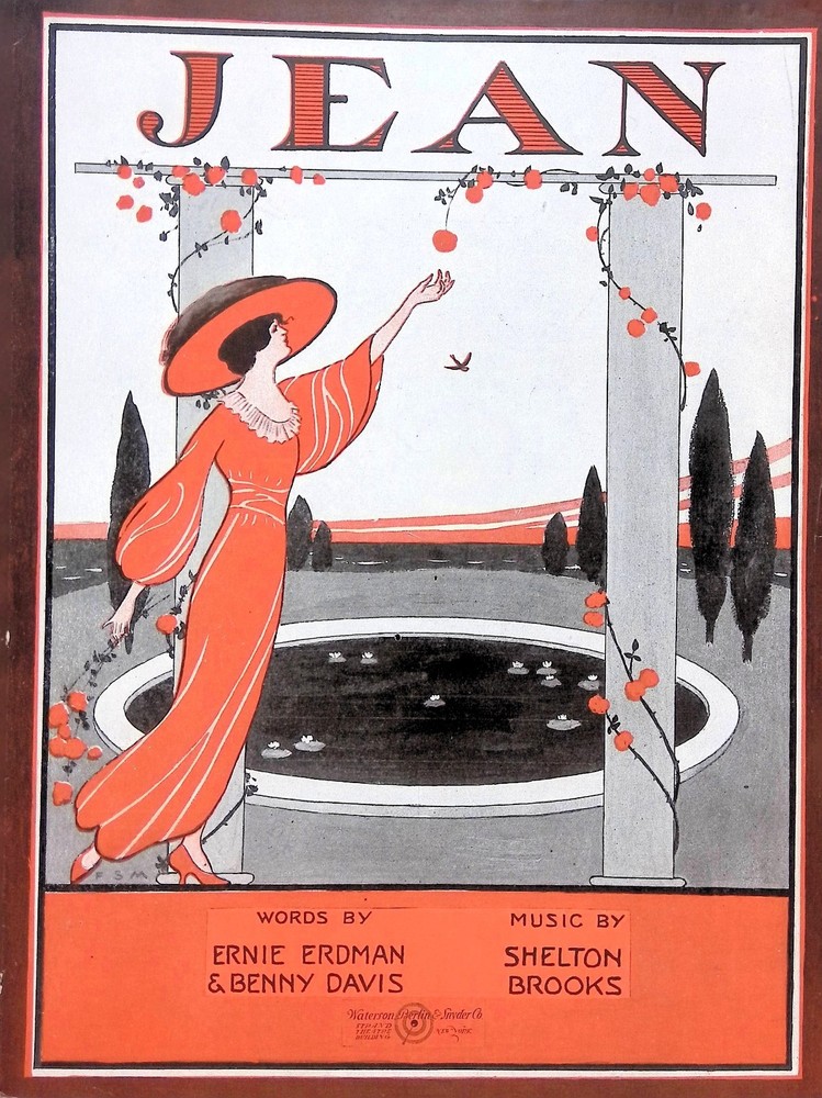 Jean Sheet Music Shelton Brooks Ernie Erdman Benny Davis 1919 Fox Trot Love Song