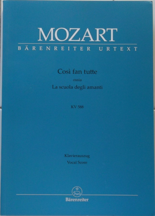 Mozart: Cosi fan tutte (Trade Paperback, 2016, Barenreiter Urtext) EXCELLENT