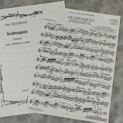 Paul Jeanjean Arabesques Fantaisie Clarinet Piano Billaudot Sheet Music Ed.Paris