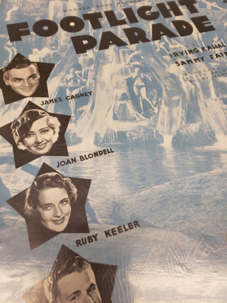 By A Waterfall 1933 Footlight Parade James Cagney Dick Powell Sheet Music
