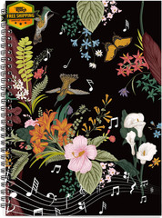 Blank Sheet Music Composition Manuscript Staff Paper Notebook 100 Pages Flora