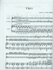 Camille Saint-Saens – Trio No. 1 in F Major for Piano, Violin and Cello, Opus 18