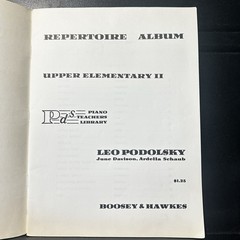 Repetoire Album Upper Elementary II Piano Solo Songbook Podolsky 1964