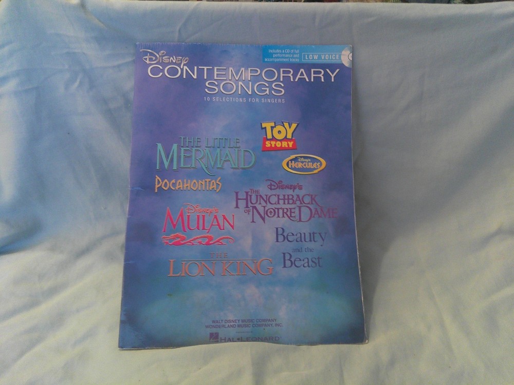 Disney Contemporary Songs Low Voice Book & Audio Piano Hal Leonard Sheet Music
