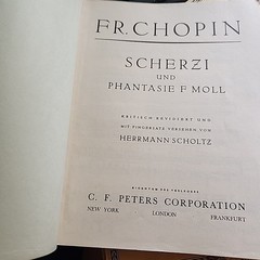CHOPIN Scherzi, F moll =Phantasie Edition Peters No. 1906 Vtg Sheet Music