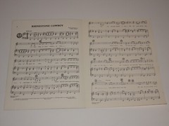 GLEN CAMPBELL RHINESTONE COWBOY SHEET MUSIC 2401RSMT 1974 20TH CENTURY FOX RARE