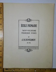 1920&rsquo;s École Primaire Duvernoy Piano Sheet Music Theodore Presser Co. Antique