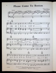 Dave Loggins 1974 Please Come to Boston Sheet Music Country Folk Pop – NM