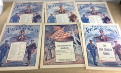 Vtg PATRIOTIC Sheet Music with Vocals Colorful Cover Art Graphics Lot of 12 USA