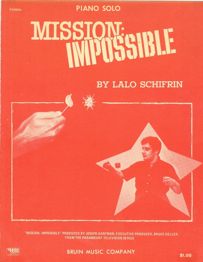 Mission Impossible piano solo sheet music Lalo Schifrin Charles Hansen pub 1967