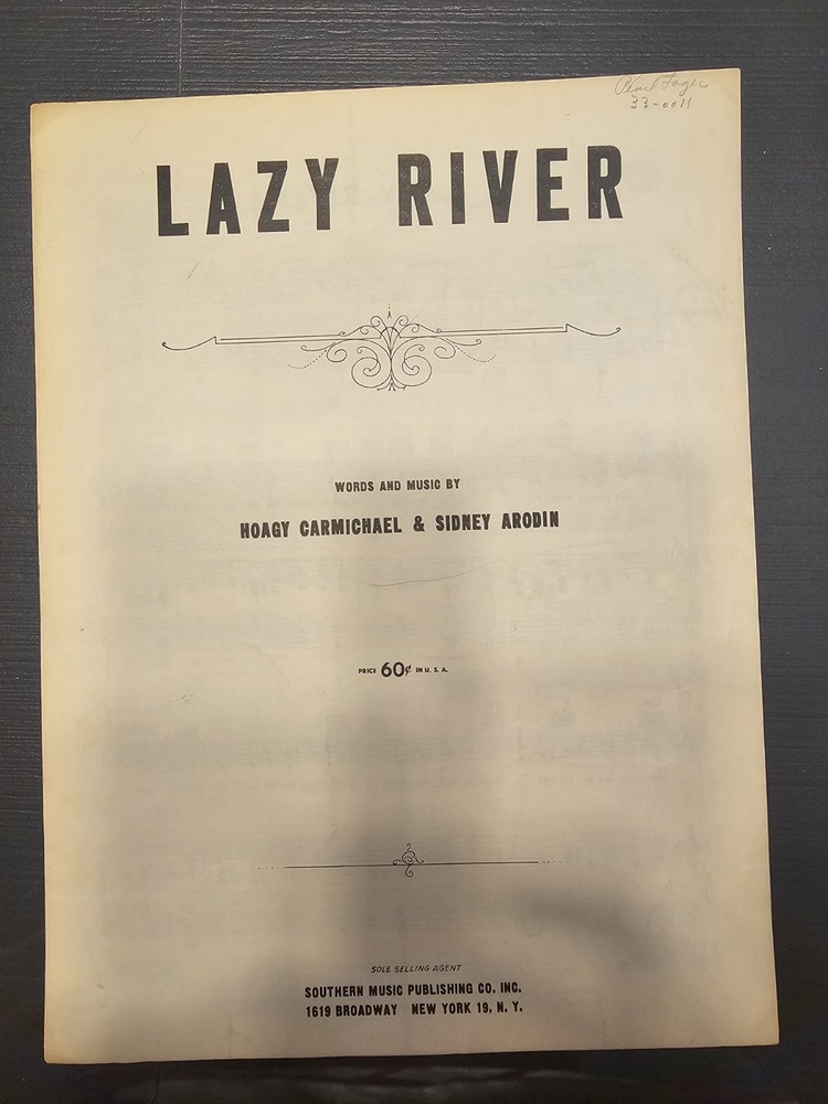 Lazy River Sheet Music Words Music by Hoagy Carmichael & Sidney Arodin, 1958