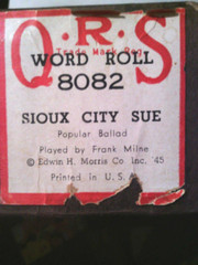 Antique Music Roll Piano Player Organ 8082 Sioux City Sue Sheet Folk Music