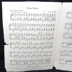 Chop Sticks Sheet Music 1935 Piano Solo DeLulli Glickman us