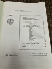 1956 Peters Edition Orchestra Music Catalogue For Sale Or Rent C. F. Peters Corp