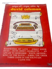 VTG David Coleman Unique All Organ Solos Vol 1 1965 Robbins Songbook