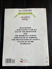 Metallica And Justice For All Bass Guitar & Vocal Tablature Book w Color Poster