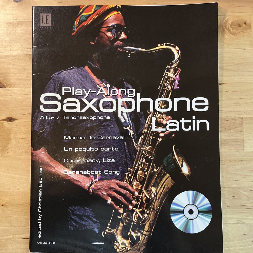Latin Saxophone Music Book Play Alongs for Alto and Tenor Sax w/CD by Bachner