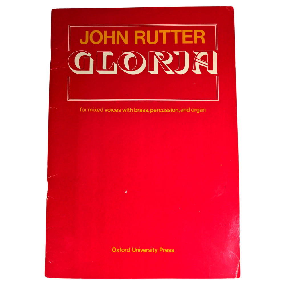John Rutter Gloria Vocal Score SATB Brass Organ Oxford Music Book 1976 Vtg