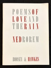 Ned Rorem Poems of Love and the Rain Low Voice Mezzo-Soprano Piano Song Cycle