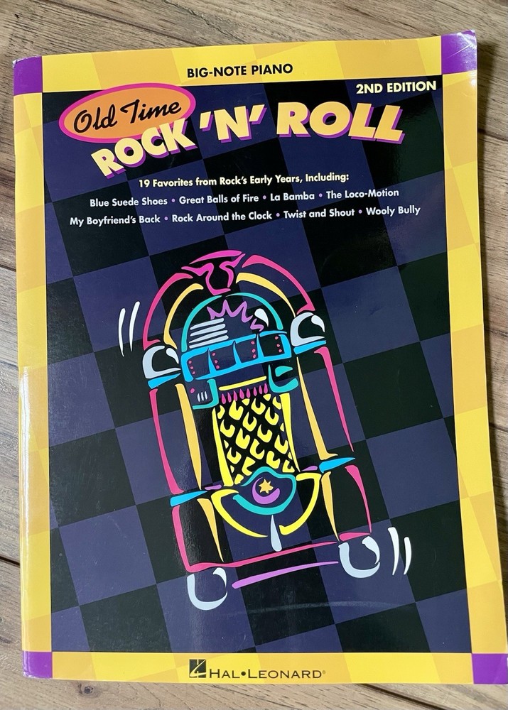 Old Time Rock N Roll-2nd Edition-Big Note Piano Song Book-19 Songs-71 Pages