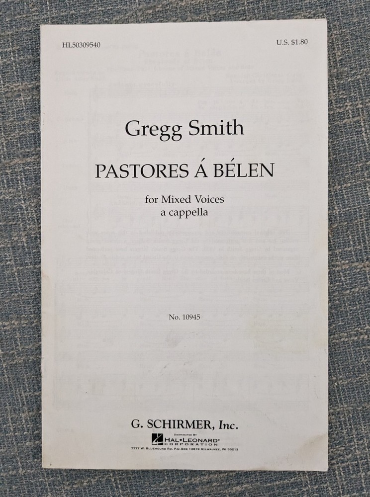 Pastores A Belen Mixed Voices A Capella Gregg Smith