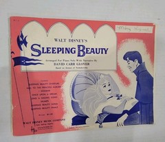 1959 Sleeping Beauty-Walt Disney Piano Music Book Vintage- Rare