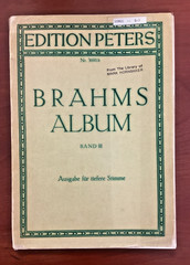 BRAHMS Album Band III – Edition Peters Nr. 3691b – Art Songs Low Voice