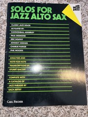 Solos For Alto Sax All That Jazz Carl Fischer Transcriptions