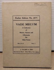 VADE MECUM : Motets Hymns & Offertories for Male Voices – 1939 Vintage Paperback