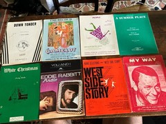 Vintage Sheet Music & Piano Book Lot – Show Tunes, Standards, Holiday, Movies