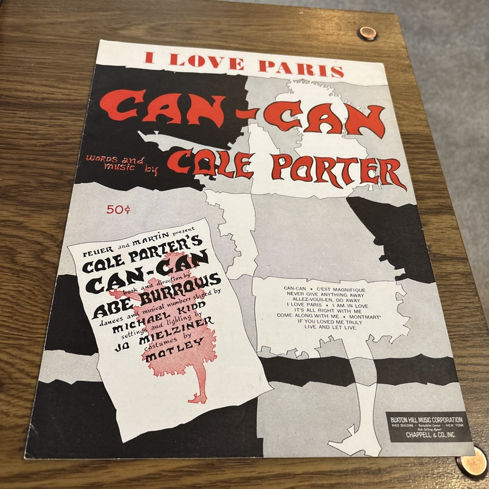 I Love Paris ( Can-Can) Sheet Music by Cole Porter 1953