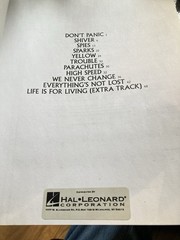 Coldplay: Parachutes (Guitar Tab) Book