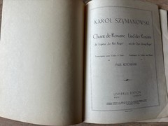 SZYMANOWSKI CHANT DE ROXANE VIOLIN & PIANO SHEET MUSIC (1926) +SOLO AUSTRIA