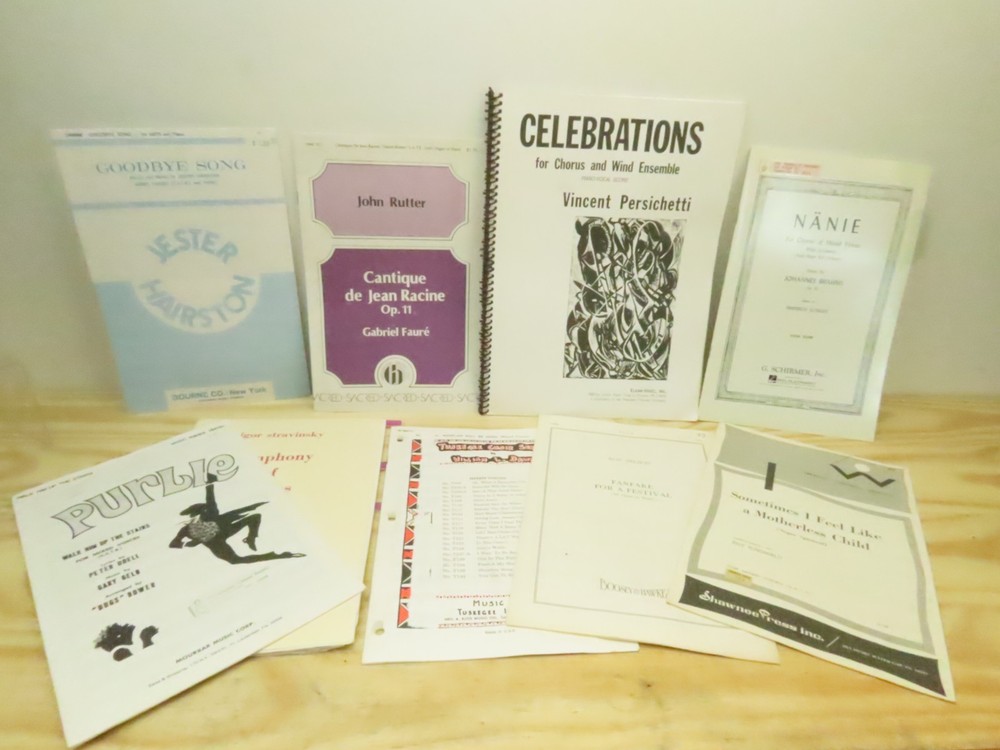 Lot of 9 Vintage Choral Sheet Music for Mixed Voices Choir SATB Sacred & Secular