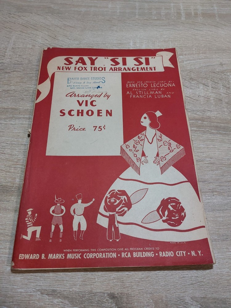 Say Si Si Fox Trot Arrangement vintage Vic Shoen Full Score