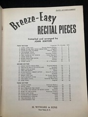 M WITMARK Breeze-Easy Recital Pieces Piano Accompaniment Treble Clef, Bk1, 21405