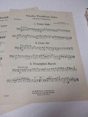 E E Rogers 12 Trombone Solos Easy Play Pieces with Piano Sheet Music G Schirmer