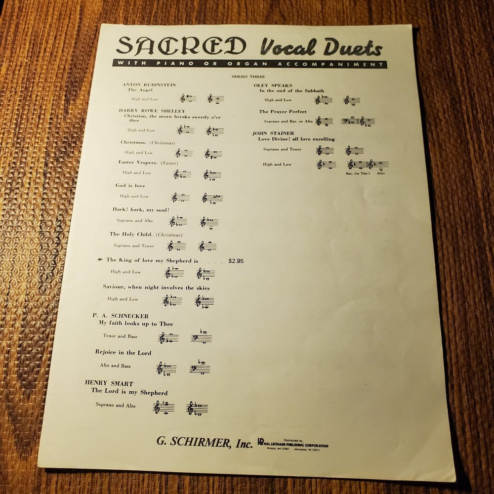 Sacred Vocal Duets Series Three Vocal Selections P/V or Organ Schirmer